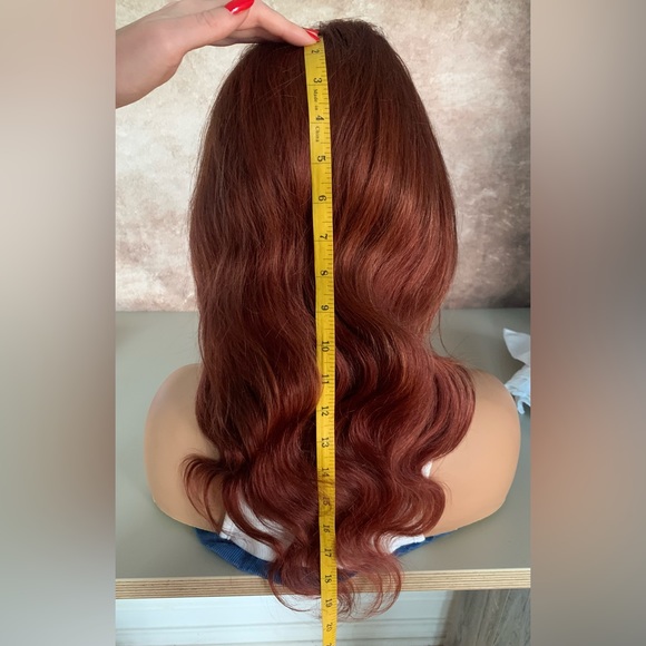 Human Hair Copper Red Bodywave Lace Closure Wig - Picture 12 of 15